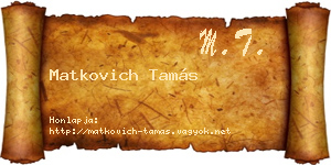 Matkovich Tamás névjegykártya