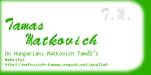 tamas matkovich business card